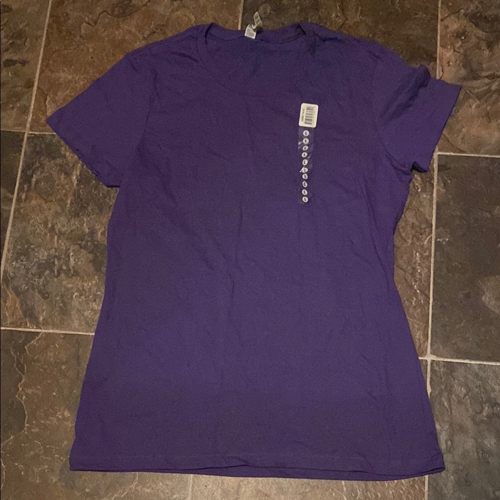 Fitted Purple Crew Neck Short Sleeve T-Shirt
